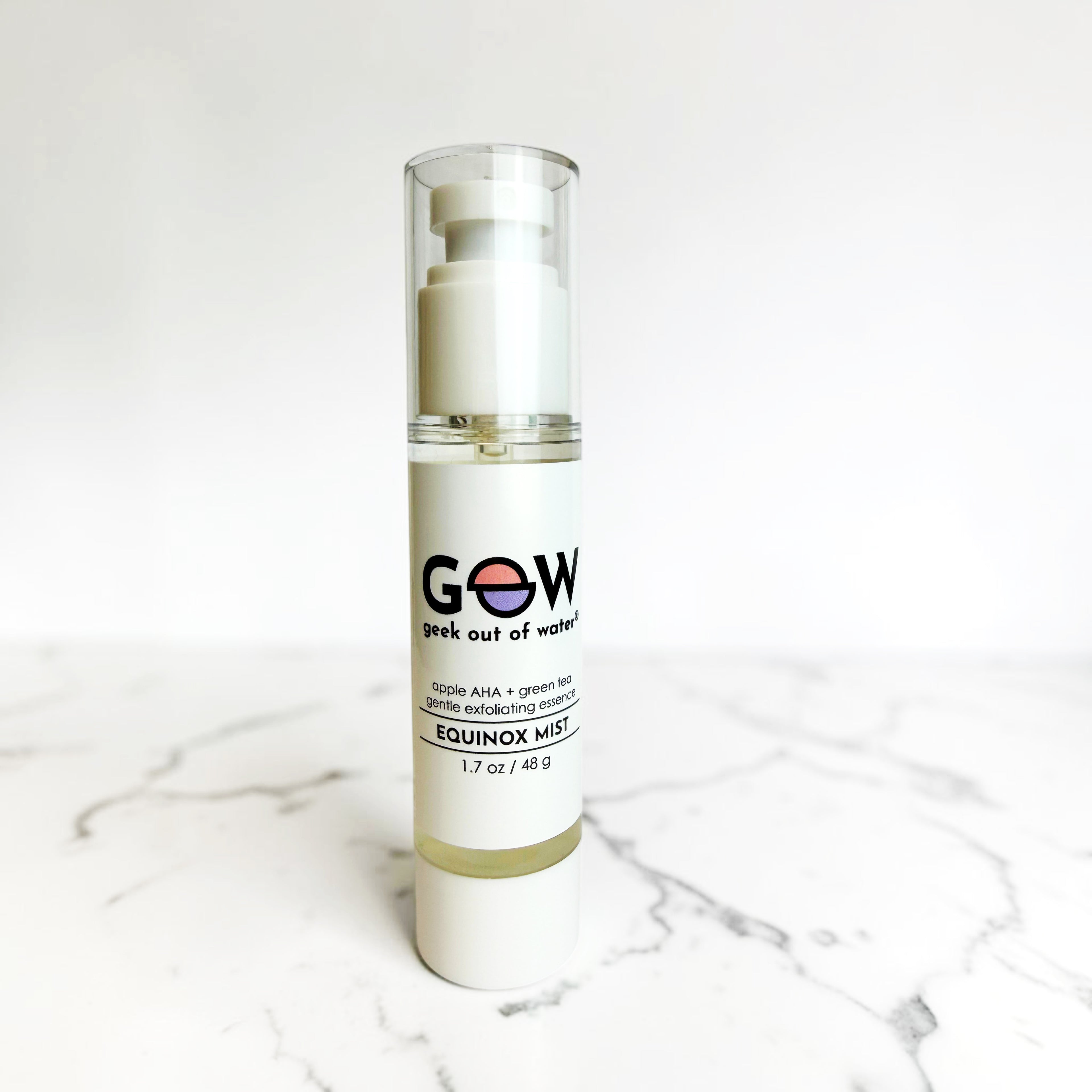 White bottle of GOOW Equinox Mist with cap on